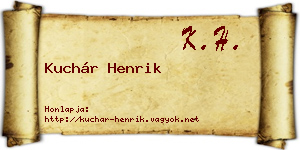 Kuchár Henrik névjegykártya