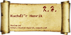 Kuchár Henrik névjegykártya